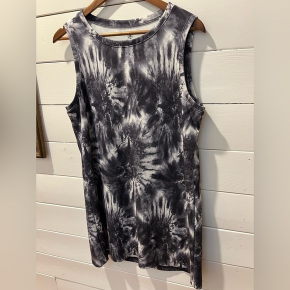 Gaiam Black & White Tie-Dye Sleeveless Dress – Size XL - Picture 5 of 8